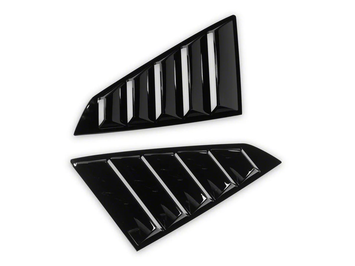 MP Concepts Quarter Window Louvers; Gloss Black (24-26 Mustang Fastback)