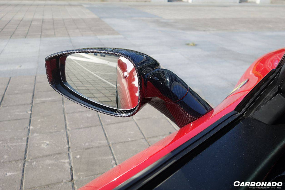 2010-2015 Ferrari Carbon Fiber Mirror Replacement Carbonado (OE) Fits: 458 Italia and Spider, 458 Specialer