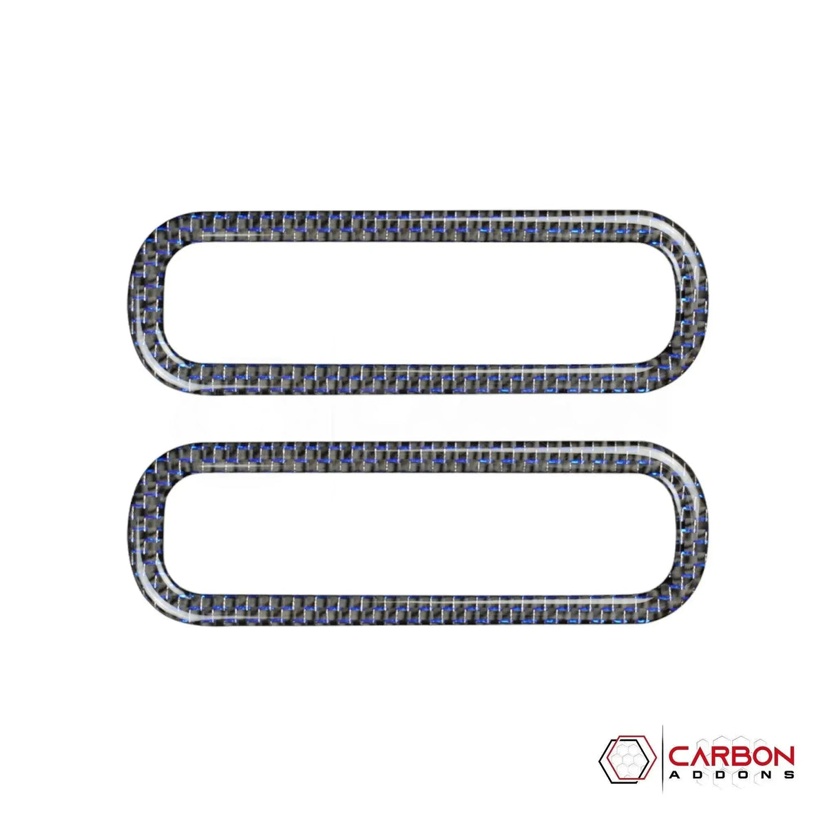 Reflective Carbon Fiber Door AC Vent Trim Overlay For Mustang 2010-2014