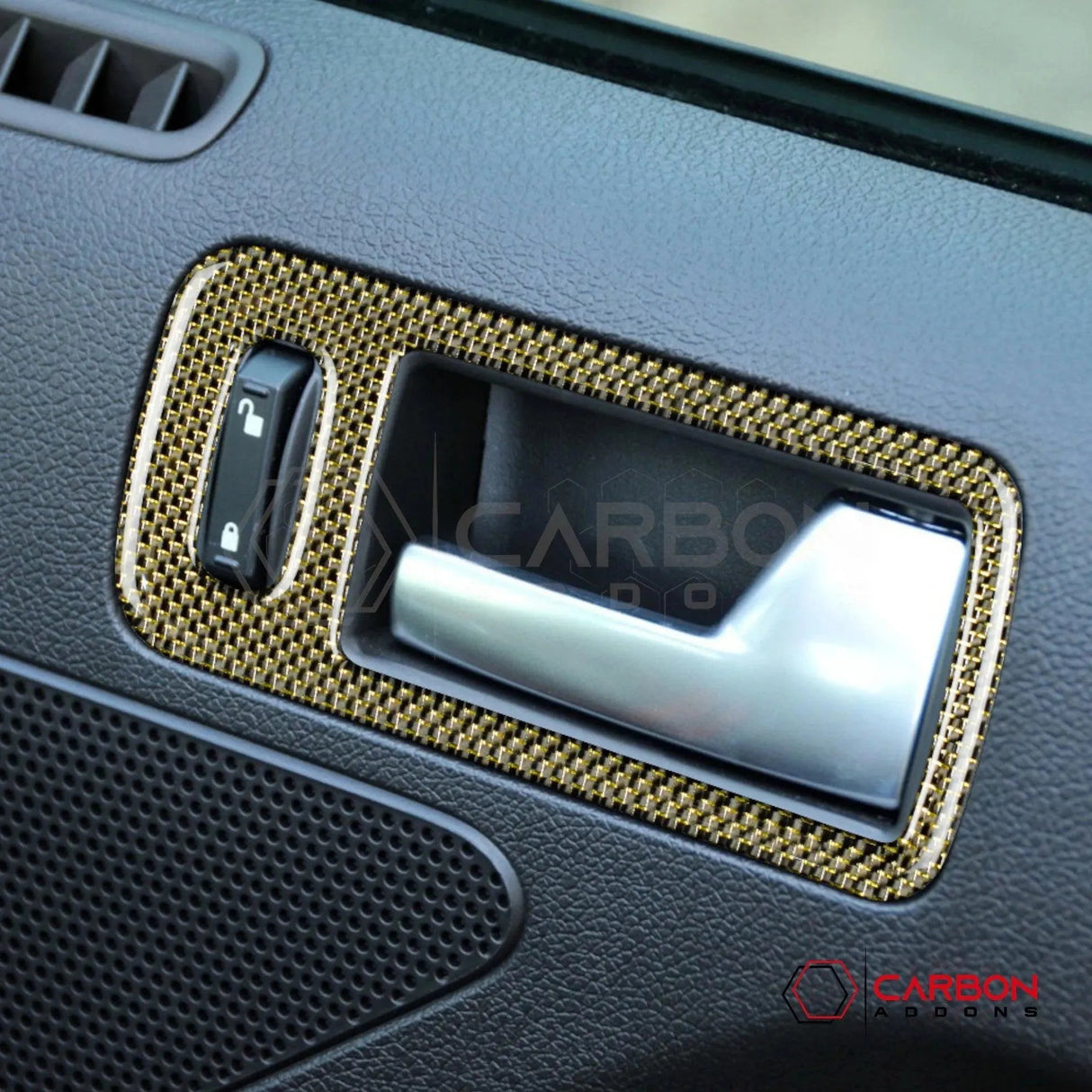 Mustang 2010-2014 Reflective Carbon Fiber Door Handle Trim Overlay