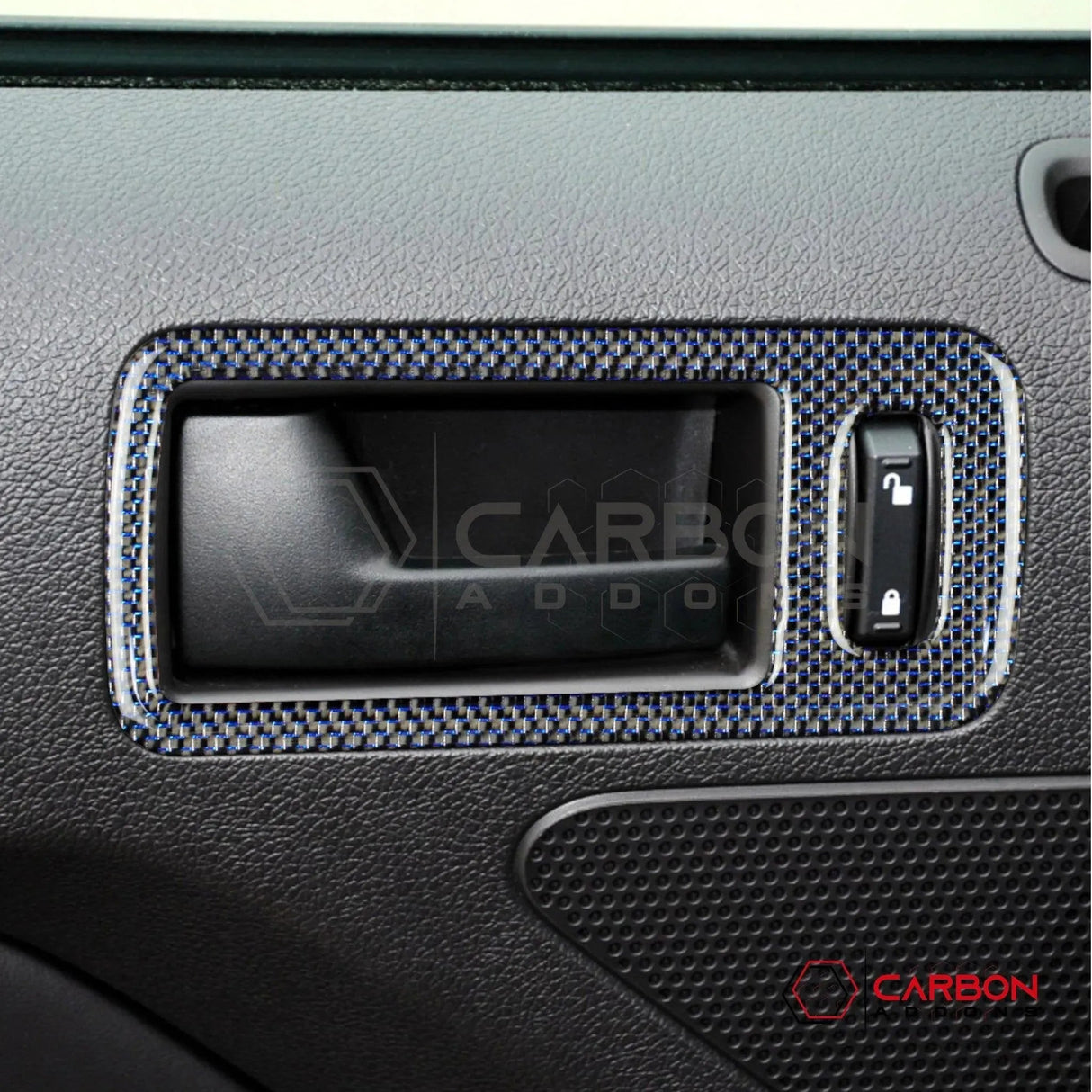Mustang 2010-2014 Reflective Carbon Fiber Door Handle Trim Overlay