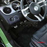 Reflective Carbon Fiber Headlight Control Trim Overlay For Mustang 2010-2014