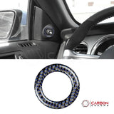 Reflective Carbon Fiber Mirror Adjuster Trim Overlay For Mustang 2010-2014