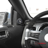 Reflective Carbon Fiber Mirror Adjuster Trim Overlay For Mustang 2010-2014