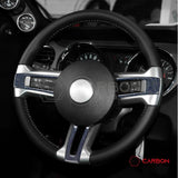 Reflective Carbon Fiber Steering Wheel Trim Overlay For Mustang 2010-2014