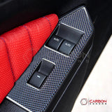 Reflective Carbon Fiber Window Switch Trim Overlay For Mustang 2010-2014