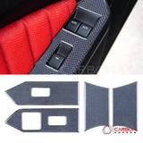 Reflective Carbon Fiber Window Switch Trim Overlay For Mustang 2010-2014
