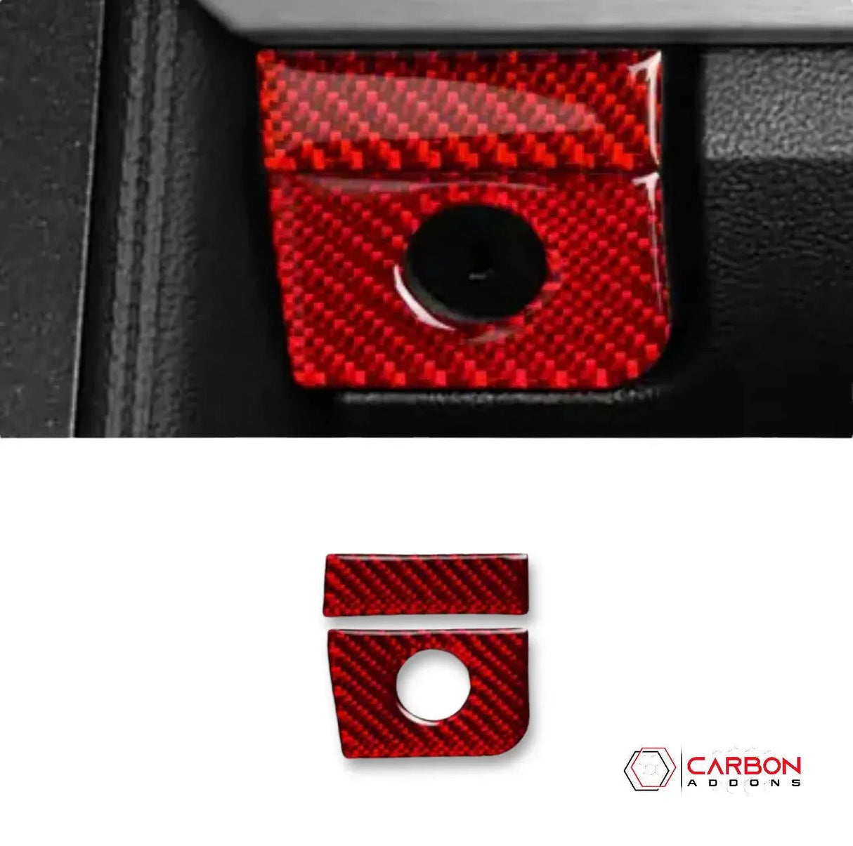 Mustang 2015-2023 Carbon Fiber Glove Box Key Hole Trim Overlay