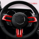 Mustang 2015-2023 Carbon Fiber Steering Wheel Chrome Delete Cover