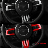 Mustang 2015-2023 Carbon Fiber Steering Wheel Chrome Delete Cover