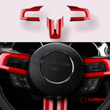 Mustang 2015-2023 Carbon Fiber Steering Wheel Chrome Delete Cover