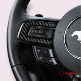 Mustang 2015-2023 Carbon Fiber Steering Wheel Chrome Delete Cover