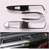 Carbon Fiber Window Control Panel Trim Overlay for Mustang 2015-2023