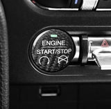Engine Start Stop Button Carbon Fiber Cover for Mustang 2015-2023