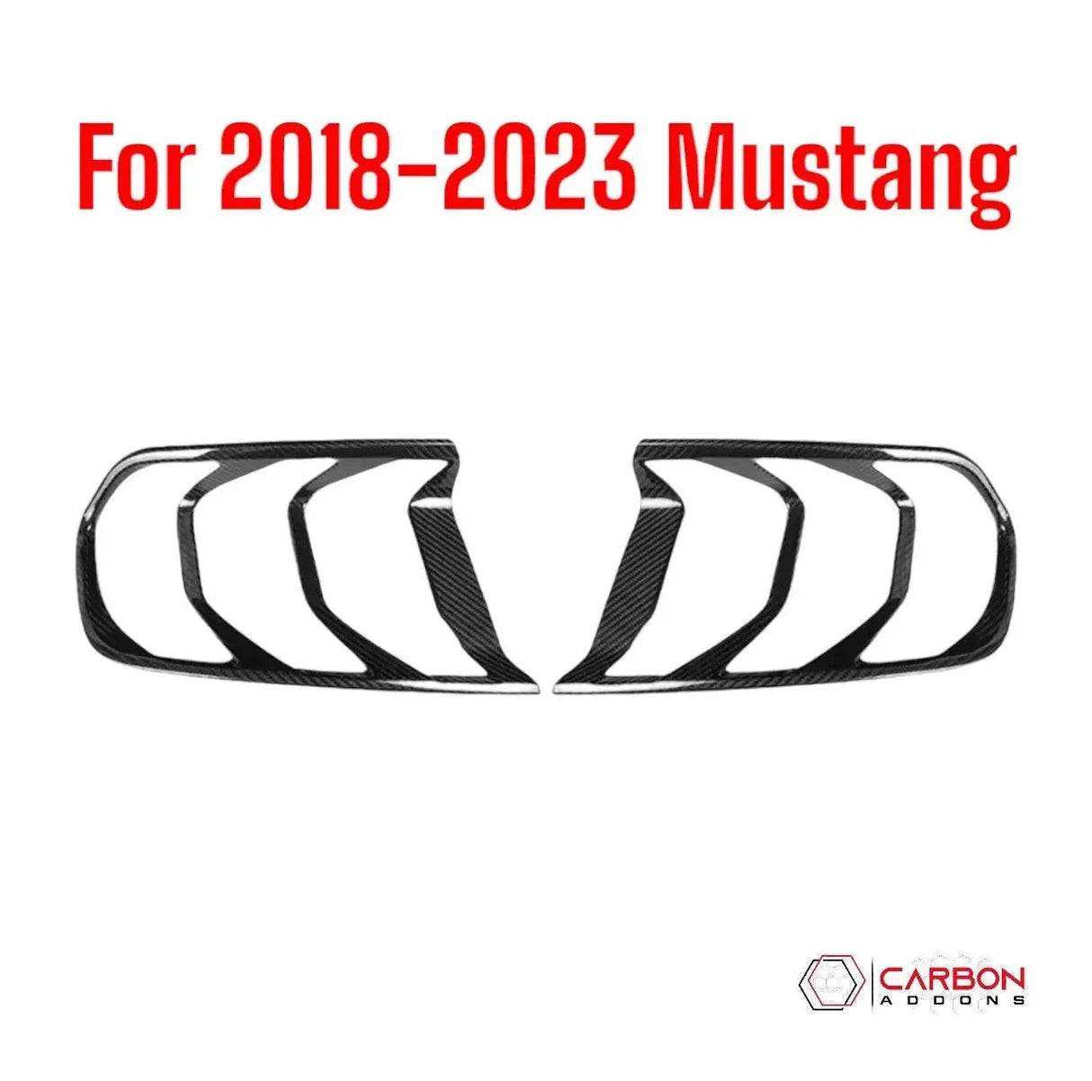 Exterior Carbon Fiber Taillight Trim Covers for 2015–2023 Ford Mustang