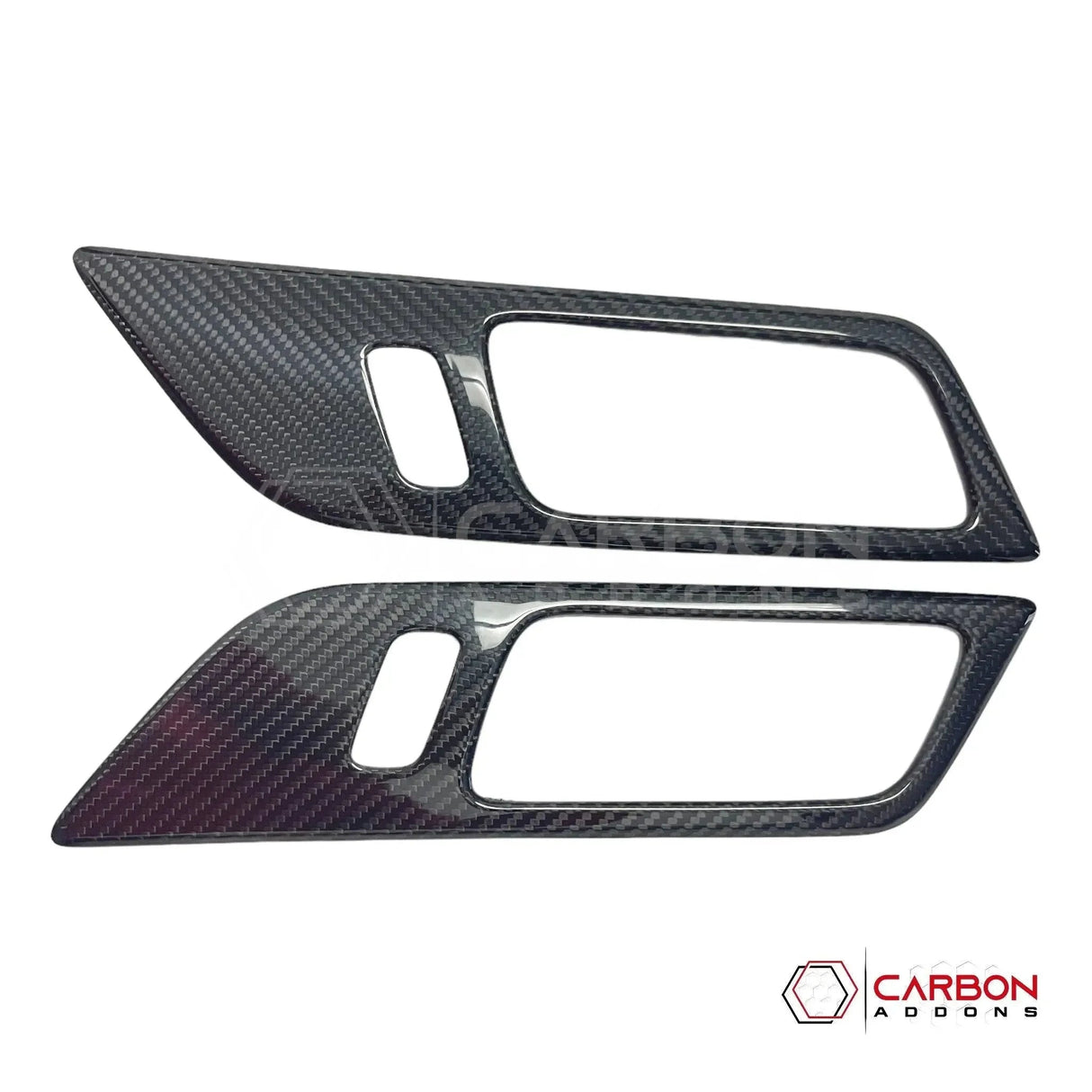 Hard Carbon Fiber Interior Door Handle Trim Covers for 2015–2023 Ford Mustang