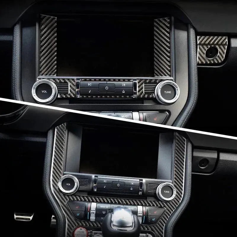 Mustang 2015-2023 Real Carbon Fiber Infotainment Radio Overlay