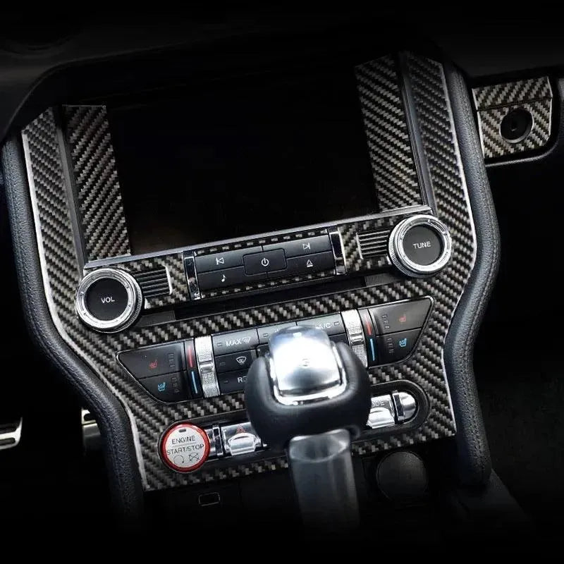 Mustang 2015-2023 Real Carbon Fiber Infotainment Radio Overlay