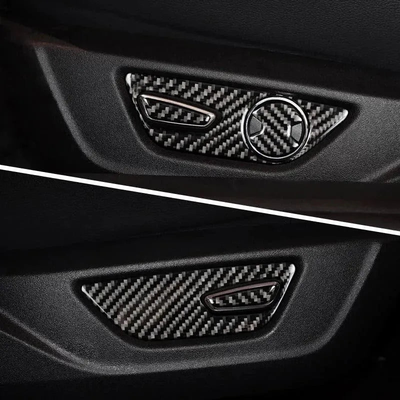 Mustang 2015-2023 Real Carbon Fiber Seat Adjuster Button Trim Overlay