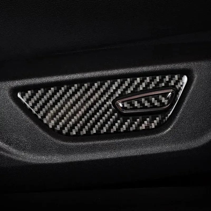 Mustang 2015-2023 Real Carbon Fiber Seat Adjuster Button Trim Overlay