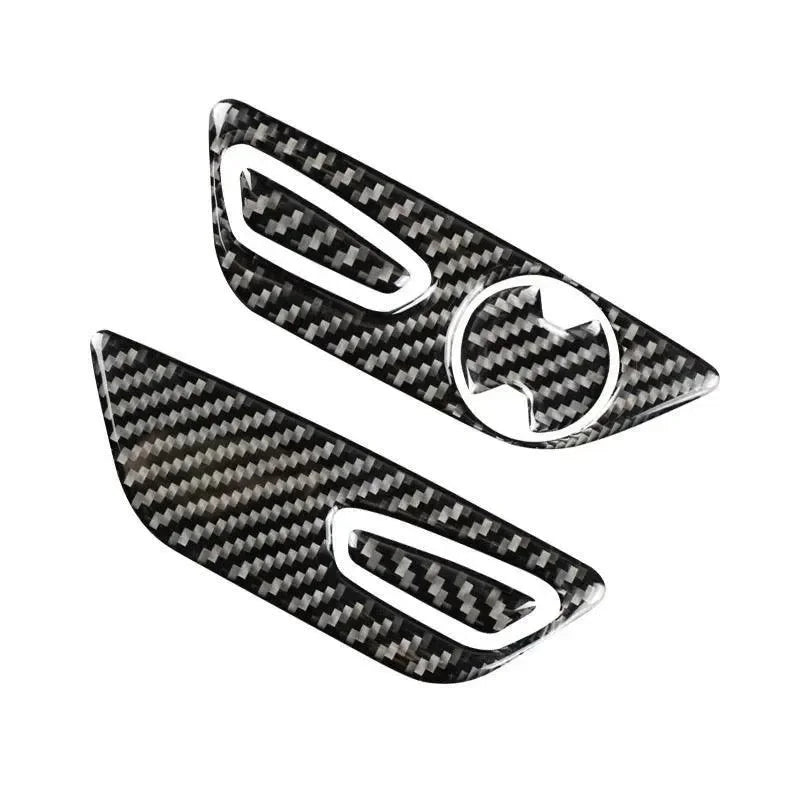 Real Carbon Fiber Seat Adjuster Button Trim Overlay for Mustang 2015-2023