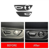 Real Carbon Fiber Seat Adjuster Button Trim Overlay for Mustang 2015-2023