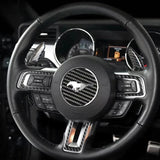 Mustang 2015-2023 Real Carbon Fiber Steering Wheel Stick-On Overlay