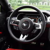 Mustang 2015-2023 Real Carbon Fiber Steering Wheel Stick-On Overlay