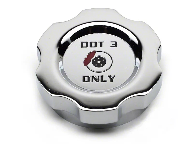 Speedform Modern Billet Brake Fluid Cap Cover; Chrome (87-04 Mustang)