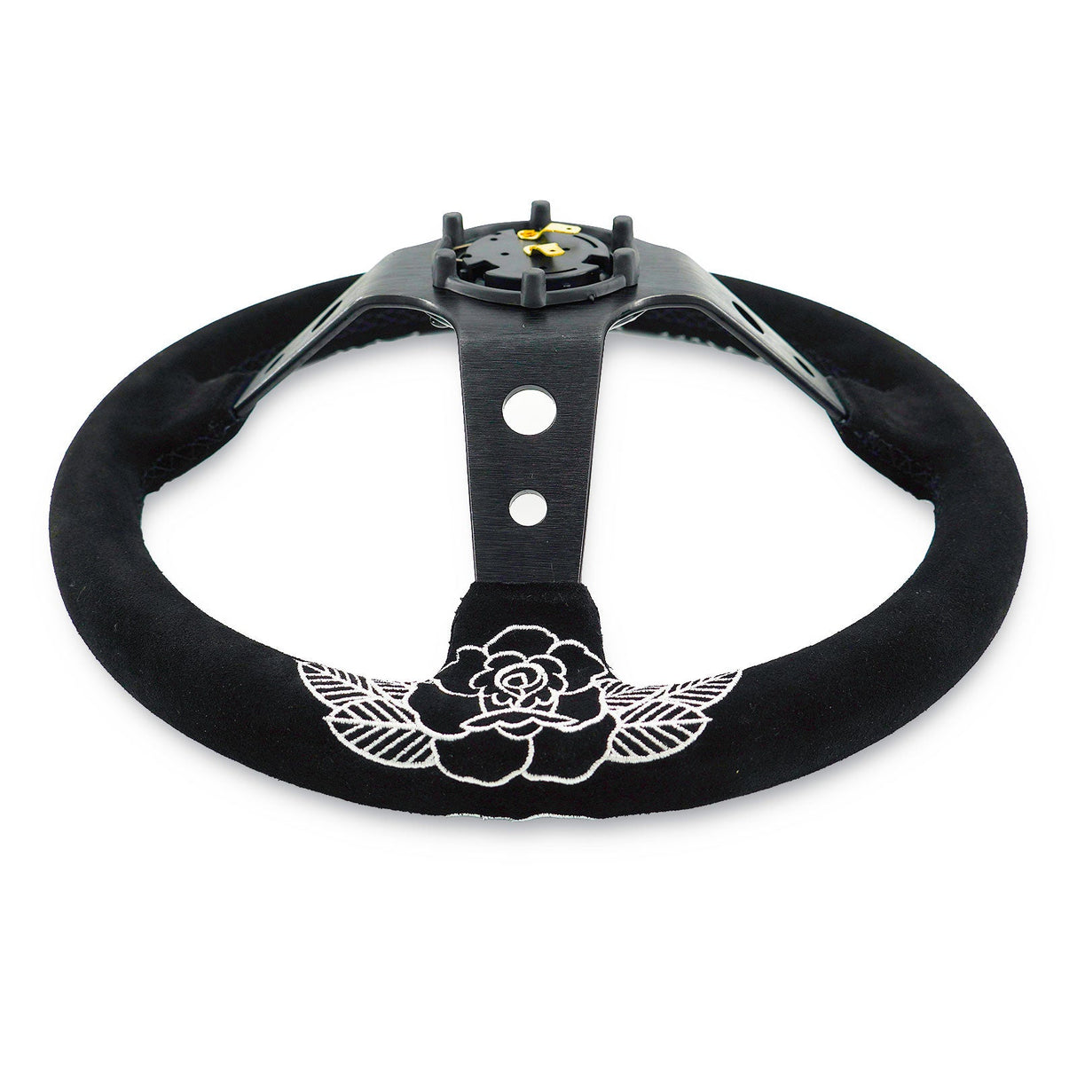 BW Rose Deep Dish Steering Wheel + Short Hub Adapter Kit For Honda Acura