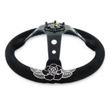 BW Rose Deep Dish Steering Wheel + Short Hub Adapter Kit For Honda Acura