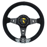 BW Rose Deep Dish Steering Wheel + Short Hub Adapter Kit For Honda Acura