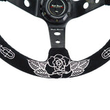 BW Rose 350mm Racing Steering Wheel + Hub Adapter Boss Kit for Civic, Del Sol, Integra