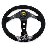 BW Rose Deep Dish Steering Wheel + Short Hub Adapter Kit For Honda Acura