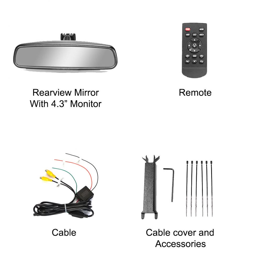Master Tailgaters 10.5" Rear View Mirror with 4.3" LCD Screen | Ultra High Brightness | Rearview Universal Fit | Auto Adjusting Brightness LCD | Anti Glare | Full Mirror Replacement