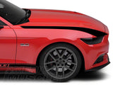 SEC10 Outer Hood Stripes; Gloss Black (15-17 Mustang)