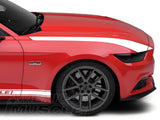 SEC10 Outer Hood Stripes; White (15-17 Mustang)