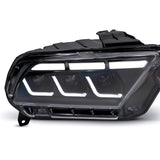 2010-2014 S197 Ford Mustang S650 Style LED Headlights W/ Amber Sequential Turn Signal (Pair)