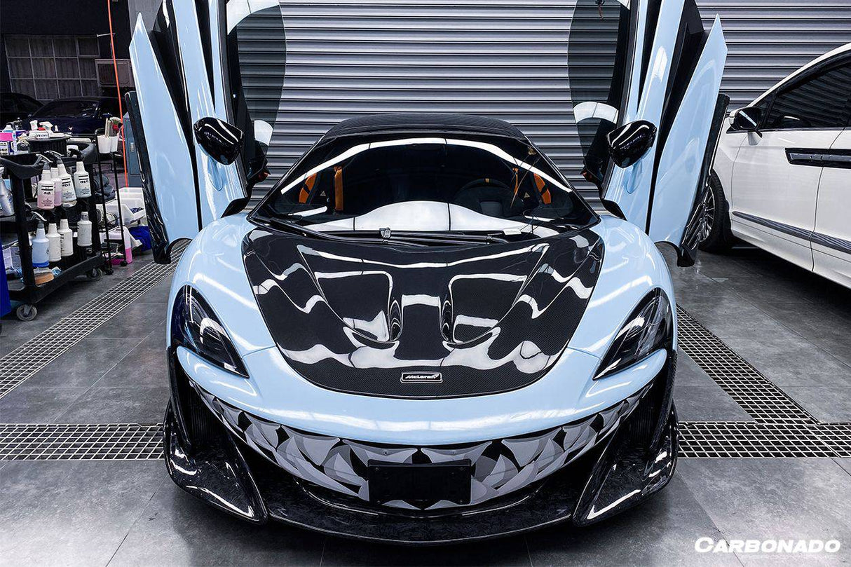 2018-2021 McLaren P1 Style Carbon Fiber Hood Carbonado (p1) Fits:  540C,  570S,  600LT, 570gt