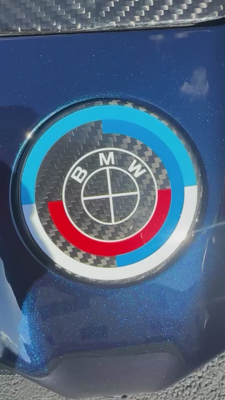 BMW Roundel Emblem Covers - Full Carbon Fiber 50th Anniversary Style