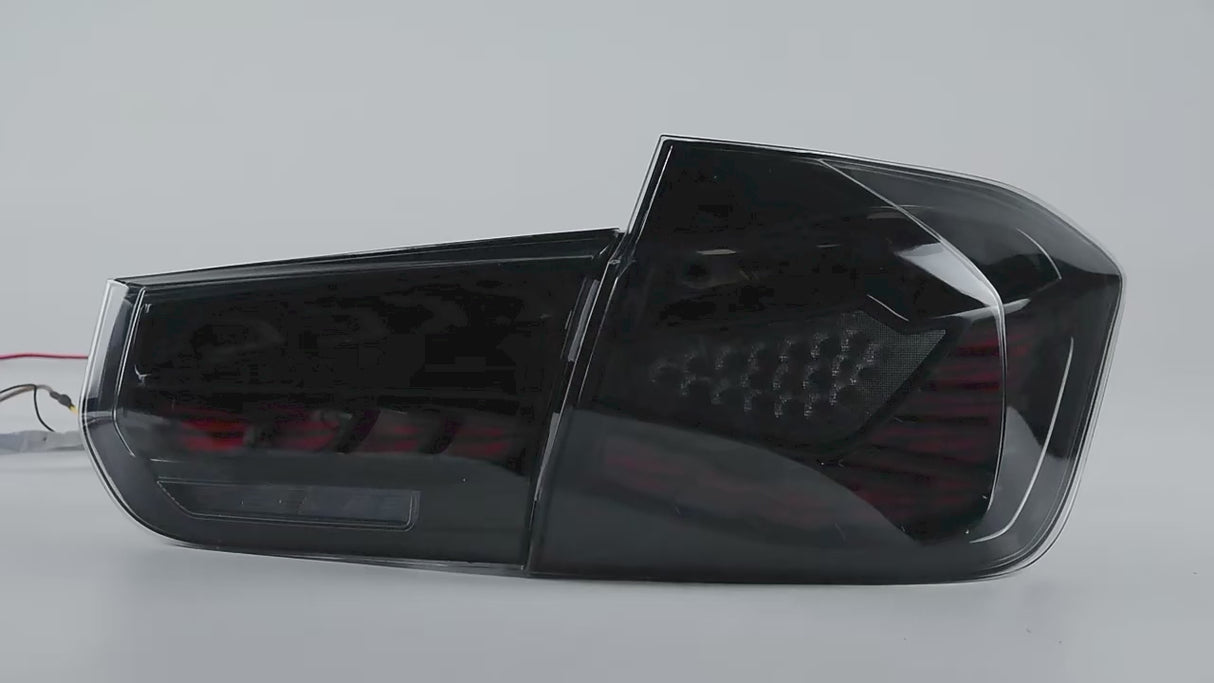 BMW 3 Series F30 F35 F80 Black Dragon Scale LED Tail Lights (2012-2019)