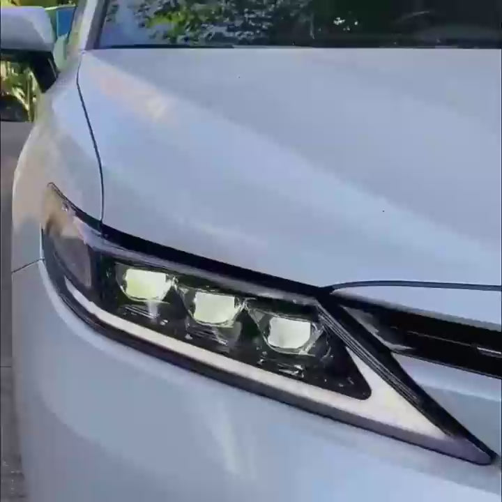 Toyota Camry XSE XLE SE LE Black LED Projector Headlights Upgrade (2018 - 2021)