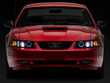 Raxiom Dual Led Halo Projector Headlights; Black Housing; Clear Lens (99-04 Mustang)
