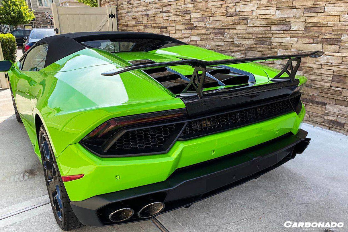 2015-2025 Lamborghini Huracan LP610  LP580  Evo  Tecnica VRS Style Carbon Fiber Trunk Spoiler with Base