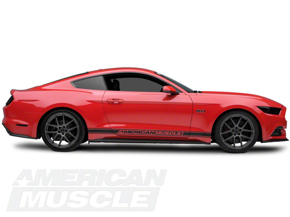SEC10 Quarter Window Blackout; Brushed Black (15-23 Mustang Fastback)
