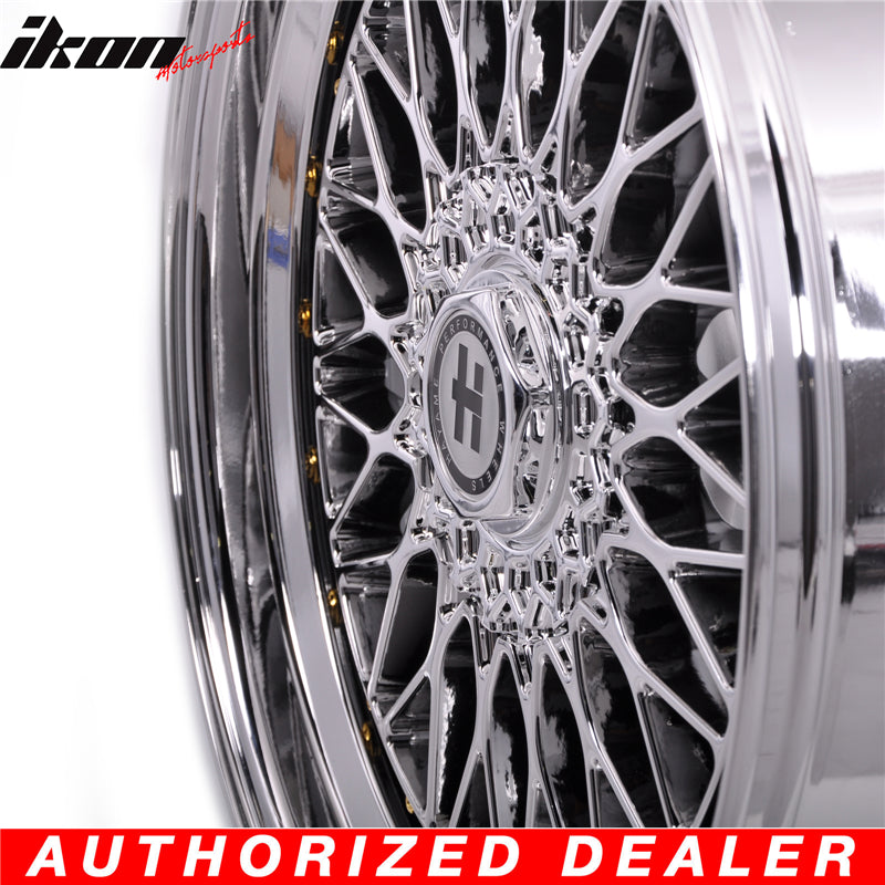 19x9.5 Hayame Wheel Rim Full Platinum & Gold Rivets 5x114.3 5x100 x4