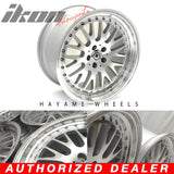 18x8.5in Hayame Wheels Silver Machine Lip & Chrome Rivets 5x100 x4