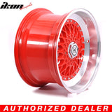 17in Hayame Red Face Red Machine Lip Chrome Rivets Wheel Rims