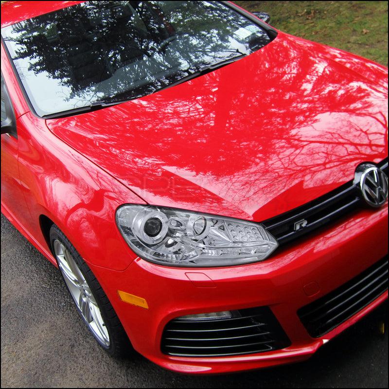 Spec-D Projector Headlights VW Golf MK6 [R8 Style LED] (2009-2012) Black or Chrome