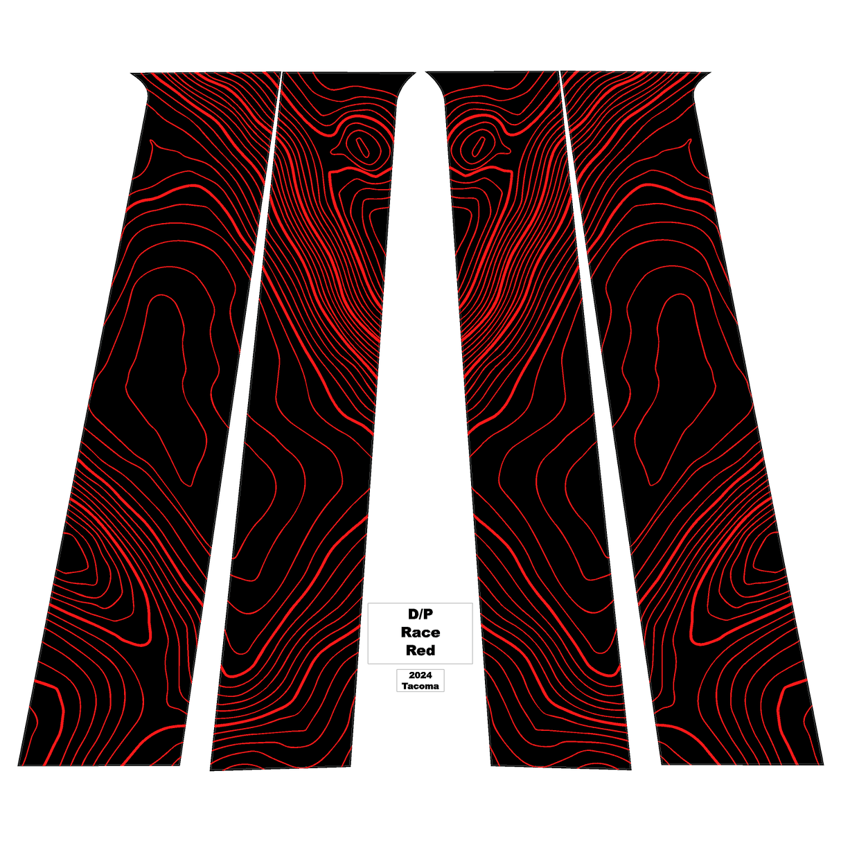 Topographic B Pillar Overlays - 2024+ Tacoma Double Cab / 2025+ 4Runner
